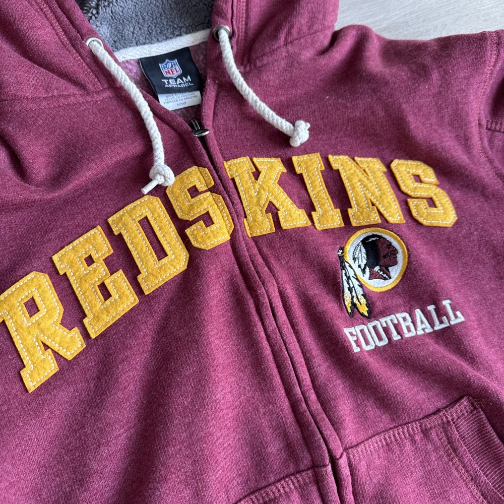 Washington Redskins NFL SM Football Zip Up Hoodie Sweatshirt Jacket Men's Sherpa - Picture 4 of 10